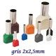 PUNTERA ELECTRICA DOBLE AISLADA GRIS PARA CABLE DE 2X2,5MM K50084