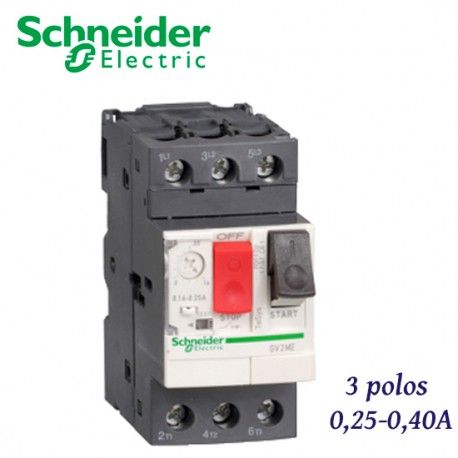 DISYUNTOR GUARDAMOTOR TeSys 3 POLOS 0,25-0,40A SCHNEIDER GV2ME03