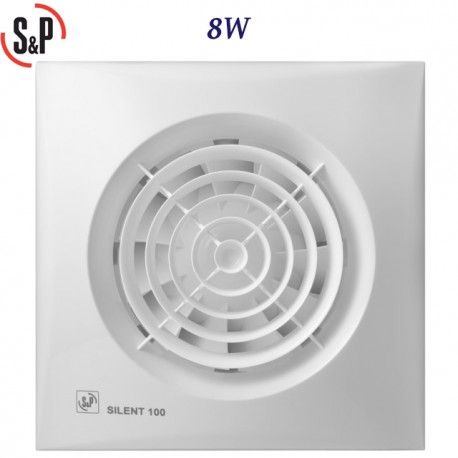 EXTRACTOR DE BAÑO BLANCO 8W S&P SILENT-100 CZ