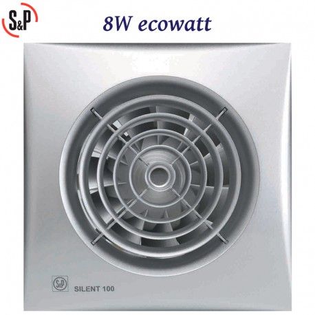 EXTRACTOR DE BAÑO GRIS 5W S&P SILENT-100 CZ SILVER ECOWATT