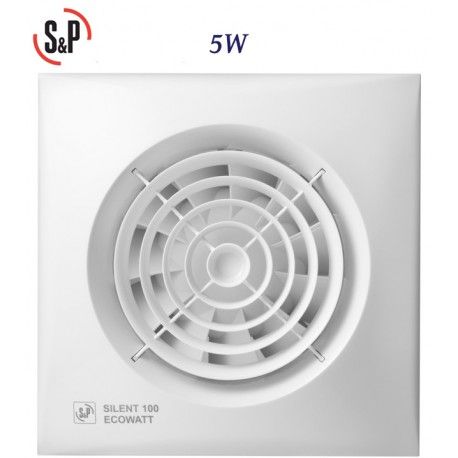 EXTRACTOR DE BAÑO BLANCO 5W S&P SILENT-100 CZ ECOWATT