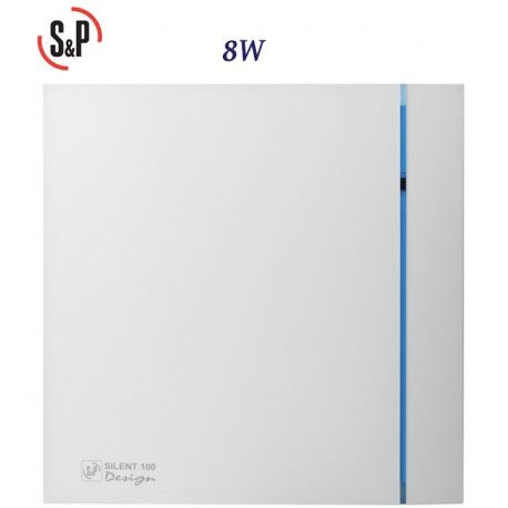 EXTRACTOR DE BAÑO BLANCO 8W S&P SILENT-100 CZ DESIGN
