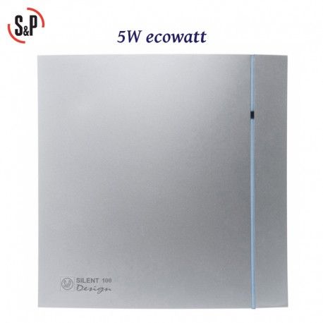 EXTRACTOR DE BAÑO GRIS 5W S&P SILENT-100 CZ SILVER DESIGN ECOWATT