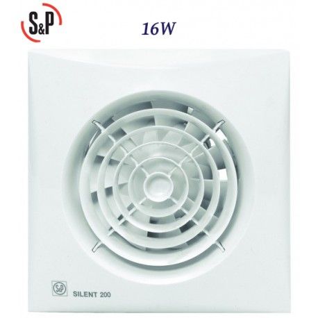 EXTRACTOR DE BAÑO BLANCO 16W S&P SILENT-200 CZ