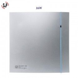 EXTRACTOR DE BAÑO GRIS 16W S&P SILENT-200 CZ SILVER DESIGN-3C