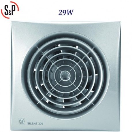 EXTRACTOR DE BAÑO GRIS 29W S&P SILENT-300 CZ SILVER