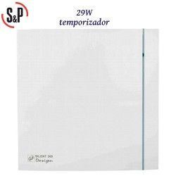 EXTRACTOR DE BAÑO BLANCO 29W CON TEMPORIZADOR S&P SILENT-300 CRZ DESIGN-3C