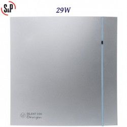 EXTRACTOR DE BAÑO GRIS 29W S&P SILENT-300 CZ SILVER DESIGN-3C