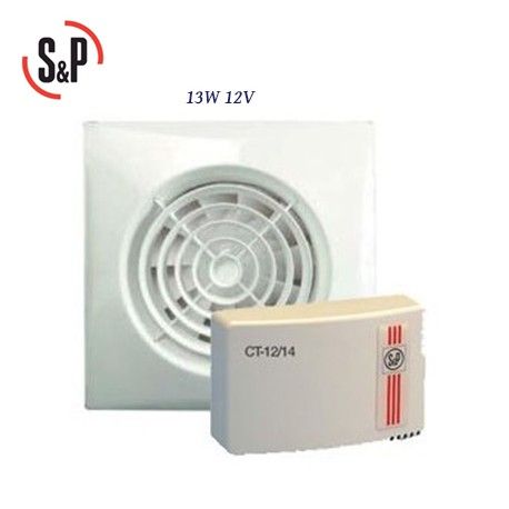 EXTRACTOR DE BAÑO BLANCO 12V 13W S&P SILENT-100 CZ 12V + CT