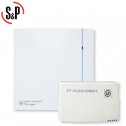EXTRACTOR DE BAÑO BLANCO 12V 8W S&P SILENT-100 CZ DESIGN 12VDC ECOWATT + CT-12/6