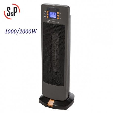 CALEFACTOR VERTICAL DE MATERIAL AUTOEXTINGUIBLE 1000/2000W S&P TOWER-2000 PTC
