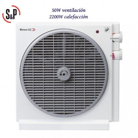 VENTILADOR CALEFACTOR 50W AIRE - 2200W CALEFACCION 3/1 VELOCIDADES S&P METEOR-EC