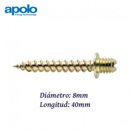TORNILLO TIRAFONDO CINCADO PARA TACO O MADERA TF 8X40MM APOLO 9840TF