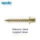 TORNILLO TIRAFONDO CINCADO PARA TACO O MADERA TF 10X50MM APOLO 91050TF