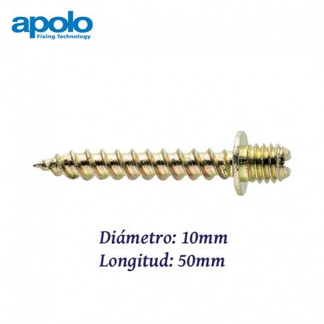 TORNILLO TIRAFONDO CINCADO PARA TACO O MADERA TF 10X50MM APOLO 91050TF