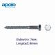 TORNILLO TIRAFONDO HEXAGONAL DIN 571 PARA TACO TF 7X80MM APOLO 9650571