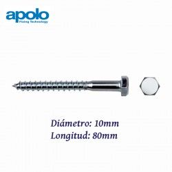 TORNILLO TIRAFONDO HEXAGONAL DIN 571 PARA TACO TF 10X80MM APOLO 91080571
