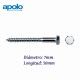 TORNILLO TIRAFONDO HEXAGONAL DIN 571 PARA TACO TF 7X50MM APOLO 9635571