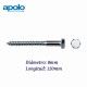TORNILLO TIRAFONDO HEXAGONAL DIN 571 PARA TACO TF 8X120MM APOLO 98120571