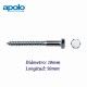 TORNILLO TIRAFONDO HEXAGONAL DIN 571 PARA TACO TF 10X50MM APOLO 91050571
