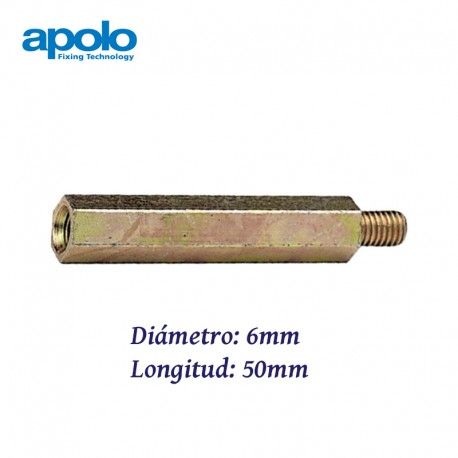 MANGUITO SEPARADOR HEXAGONAL MACHO-HEMBRA 6X50MM APOLO 9B650MH