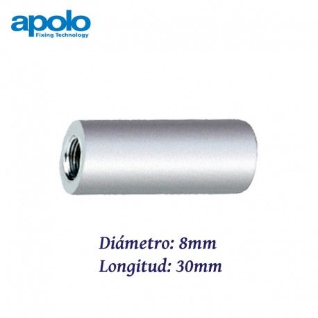 MANGUITO DE UNION CILINDRICO DE ACERO CINCADO 8X30MM APOLO 9830MSC