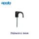 GRAPA DE PLASTICO NEGRA 6MM PARA CABLES CON CLAVO DE ACERO APOLO 416PLG