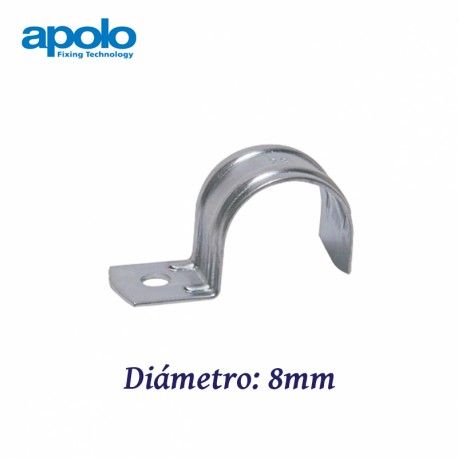 GRAPA METALICA F DE ACERO 8MM PARA CABLE Y TUBO APOLO 98F