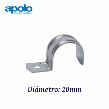 GRAPA METALICA F DE ACERO 20MM PARA CABLE Y TUBO APOLO 920F