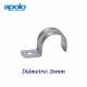 GRAPA METALICA F DE ACERO 26MM PARA CABLE Y TUBO APOLO 926F