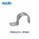 GRAPA METALICA F DE ACERO 40MM PARA CABLE Y TUBO APOLO 940F