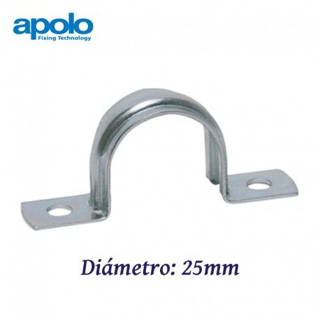 GRAPA METALICA U DE ACERO 25MM PARA CABLE Y TUBO APOLO 925U
