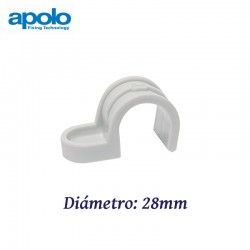 GRAPA DE PLASTICO 28MM PARA CABLE Y TUBO APOLO 928FP