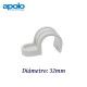 GRAPA DE PLASTICO 32MM PARA CABLE Y TUBO APOLO 932FP