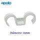 GRAPA DOBLE DE PLASTICO 16MM PARA CABLE Y TUBO APOLO 916FPD
