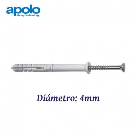 TACO DE GOLPE CON TORNILLO PARA INSTALACION PASANTE 4MM APOLO 9425RT