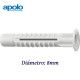 TACO DE ALTO AGARRE MULTIUSO CON COLLARIN 8MM ANTI-ROTACION APOLO 98MZK