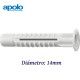 TACO DE ALTO AGARRE MULTIUSO CON COLLARIN 14MM ANTI-ROTACION APOLO 914MZK