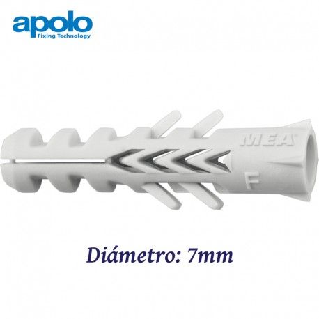 TACO NF PARA MATERIALES MACIZOS Y HORMIGON POROSO 7MM ANTI-ROTACION APOLO 97NF