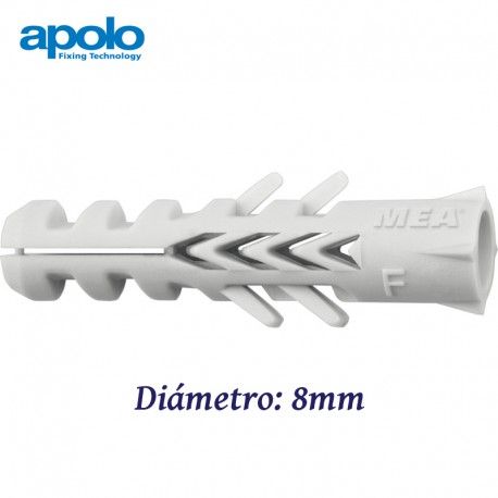 TACO NF PARA MATERIALES MACIZOS Y HORMIGON POROSO 8MM ANTI-ROTACION APOLO 98NF