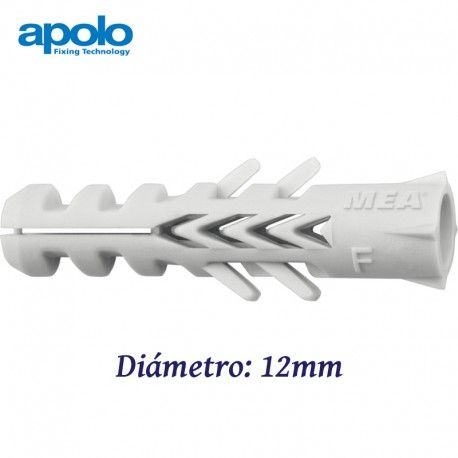 TACO NF PARA MATERIALES MACIZOS Y HORMIGON POROSO 12MM ANTI-ROTACION APOLO 912NF