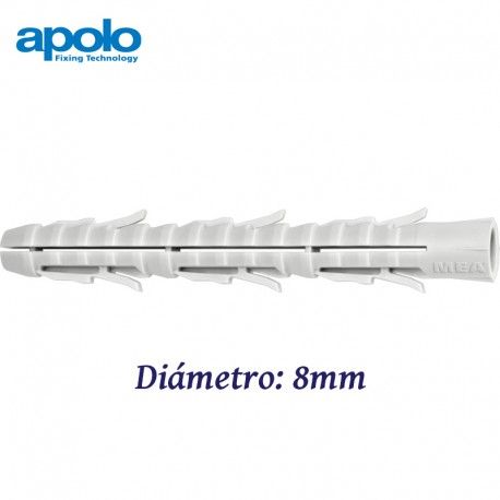 TACO LARGO PARA MATERIALES MACIZOS Y LADRILLOS HUECOS 8MM ANTI-ROTACION APOLO 9880FL