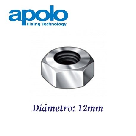 TUERCA HEXAGONAL DIN 934 FABRICADAS EN ACERO 12MM APOLO 912934