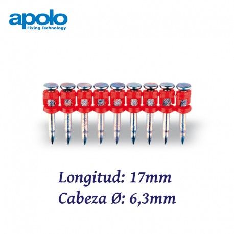 CLAVOS DE ACERO REFORZADO PARA MATERIALES MUY DUROS 17MM APOLO 9171000XHA