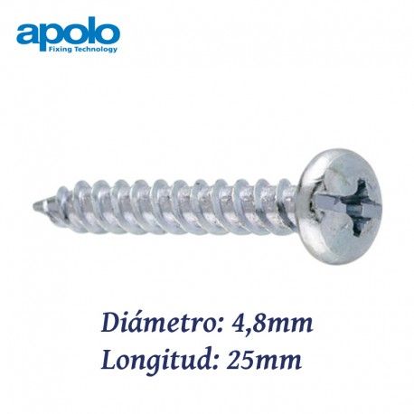 TORNILLO 4,8X25MM TORNIGRAP REFORZADO PARA MAYOR FIJACION APOLO 935TG