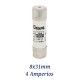 FUSIBLE CILINDRICO 4 AMPERIOS 8x31MM CURVA DE FUSION gG
