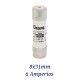 FUSIBLE CILINDRICO 6 AMPERIOS 8x31MM CURVA DE FUSION gG
