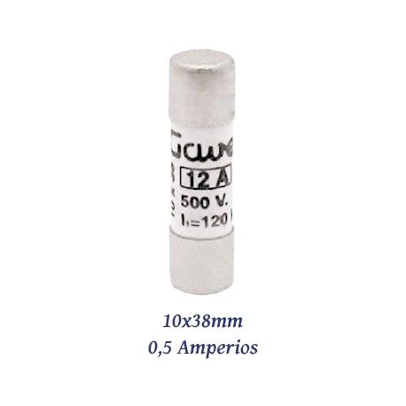 FUSIBLE CILINDRICO 0,5 AMPERIOS 10X38MM CURVA DE FUSION gG