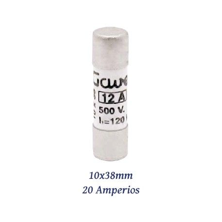 FUSIBLE CILINDRICO 20 AMPERIOS 10X38MM CURVA DE FUSION gG