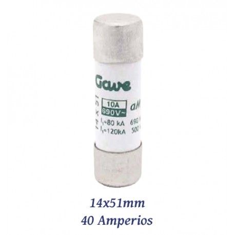 FUSIBLE CILINDRICO 40 AMPERIOS 14X51MM CURVA DE FUSION gG